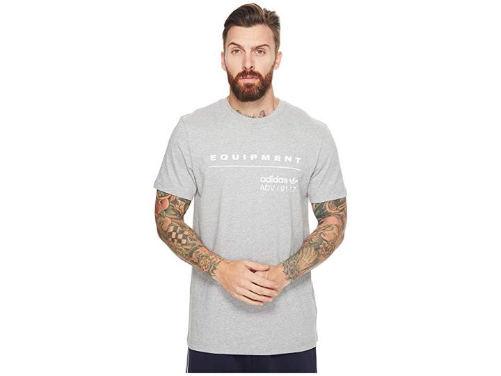 Adidas Originals Pdx Classic Tee (medium Grey Heather/white) Men's T Shirt