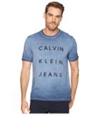 Calvin Klein Jeans Short Sleeve Reverse Calvin Logo Crew Neck Tee (atlantis) Men's T Shirt