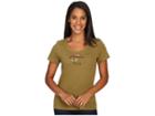 Life Is Good Tune In Mountains Crusher Scoop Tee (woodland Green) Women's Short Sleeve Pullover