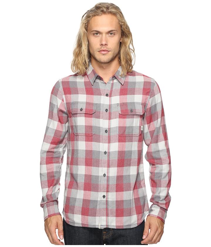 Vans Alameda Woven (red Dahlia/gravel) Men's Clothing