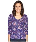 Lucky Brand Floral Swing Top (multi) Women's Clothing