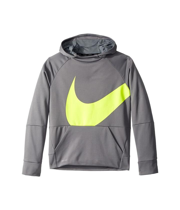 Nike Kids Therma Pullover Training Hoodie (little Kids/big Kids) (cool Grey) Boy's Sweatshirt