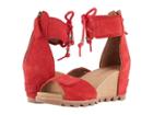 Sorel Joanie Ankle Lace (bright Red) Women's Shoes