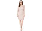Marina Long Sleeve Scalloped Stretch Lace Short Dress (blush) Women's Dress