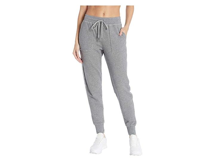 Splendid Luna Active Metallic Stripe Jogger (heather Grey/silver) Women's Casual Pants