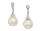 Nina Blain Pearl Drop Earrings (rhodium/ivory Pearl/white Swarovski) Earring