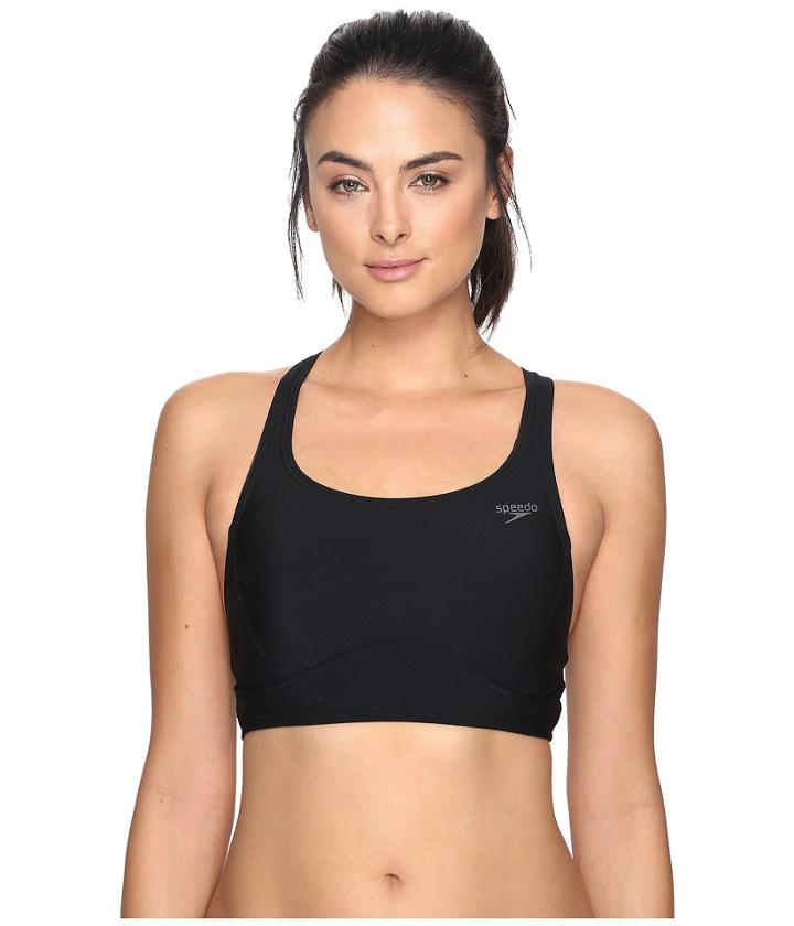 Speedo Solid Aqua Elite Swim Top (speedo Black) Women's Swimwear