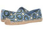 Tory Burch Cecily Embellished Espadrille (light Chambray Octagon Square) Women's Shoes