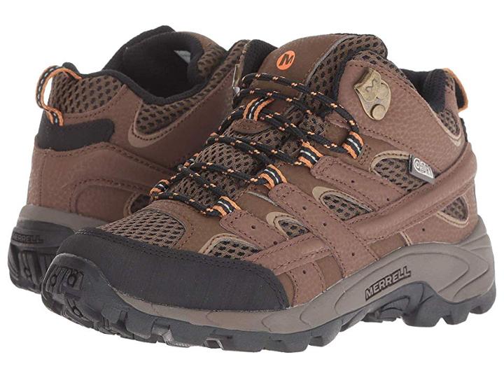 Merrell Kids Moab 2 Mid A/c Waterproof (little Kid) (earth) Boys Shoes