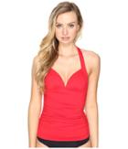 Tommy Bahama Pearl Halter Tankini (poppy Red) Women's Swimwear