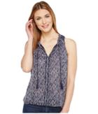 Lucky Brand Scarf Tank Top (blue Multi) Women's Sleeveless