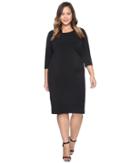 Karen Kane Plus Plus Size Faux Leather Inset Dress (black) Women's Dress
