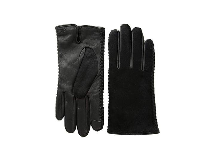 Polo Ralph Lauren Haircalf Gloves (black) Over-mits Gloves