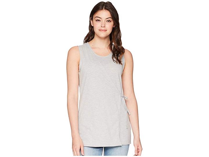 Nau Strie Sleeveless Wrap Top (zinc Heather) Women's Sleeveless