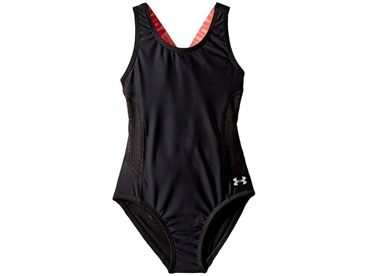 Under Armour Kids Ua Racer One-piece (little Kids) (black) Girl's Swimsuits One Piece