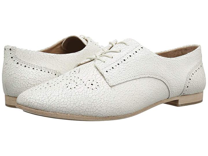 Frye Terri Perf Oxford (white Crackle) Women's Lace Up Wing Tip Shoes