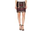 Romeo & Juliet Couture Embroidered Faux Leather Skirt (black Multi) Women's Skirt