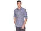 Perry Ellis Herringbone Check Stretch Shirt (winetasting) Men's Long Sleeve Button Up