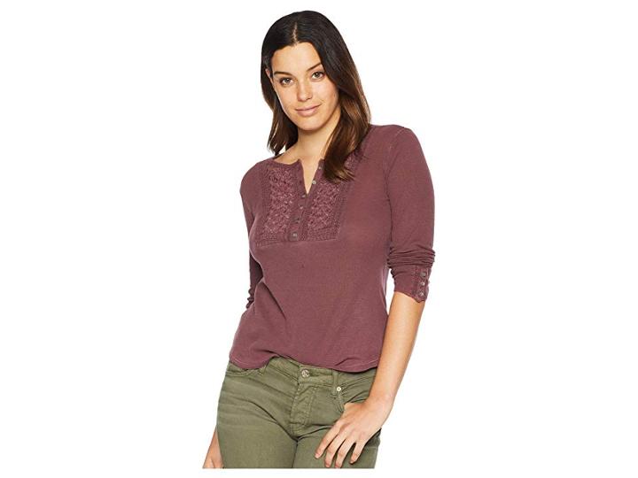 Lucky Brand Novelty Bib Thermal Shirt (port Royale) Women's T Shirt