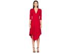 Nicole Miller Stretchy Matte Jersey Asymmetrical Dress (red) Women's Dress