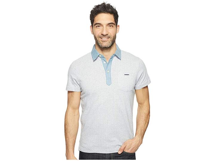 U.s. Polo Assn. Color Blocked Short Sleeve Classic Fit Polo Shirt (light Heather Gray) Men's T Shirt