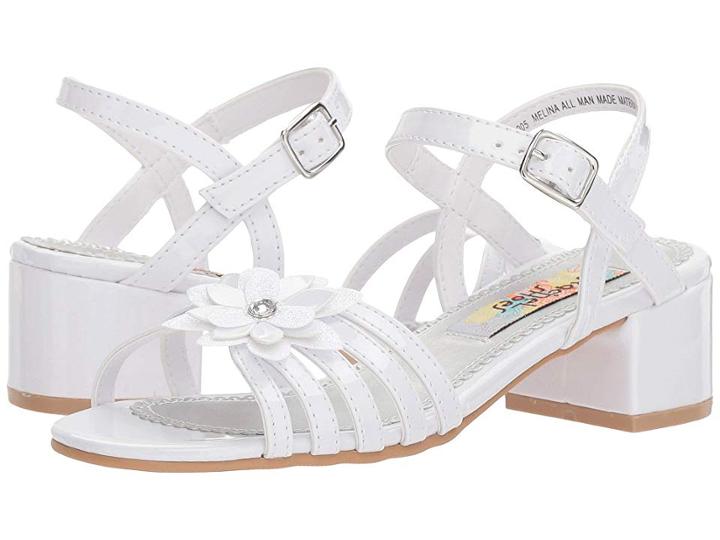 Rachel Kids Melina (little Kid/big Kid) (white Patent) Girl's Shoes