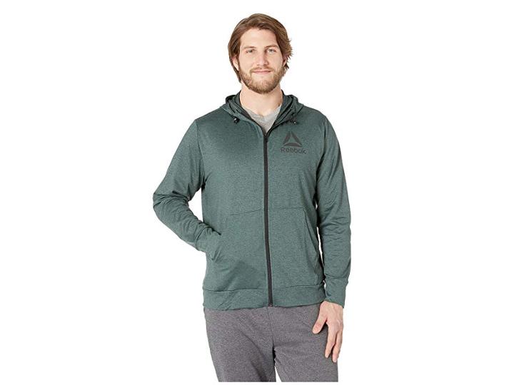 Reebok Speedwick Full Zip Hoodie (chalk Green) Men's Sweatshirt