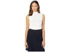 Tahari By Asl Sleeveless Knit Sweater With Mock Turtle (ivory White) Women's Clothing