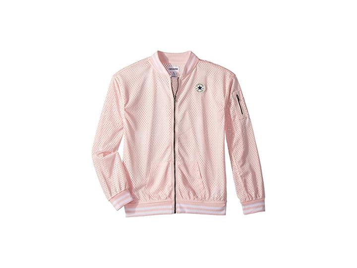 Converse Kids Mesh Bomber (big Kids) (iced Pink) Girl's Coat