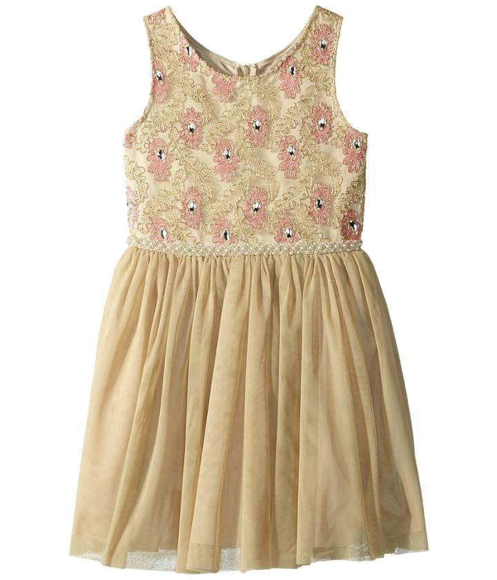 Nanette Lepore Kids Novelty Lurex Mesh Dress (little Kids/big Kids) (gold) Girl's Dress