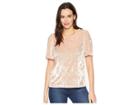 Lucky Brand Velvet Top (blush) Women's Clothing