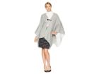 Calvin Klein Reversible Suede Trim Ruana (heathered Mid Grey) Women's Clothing