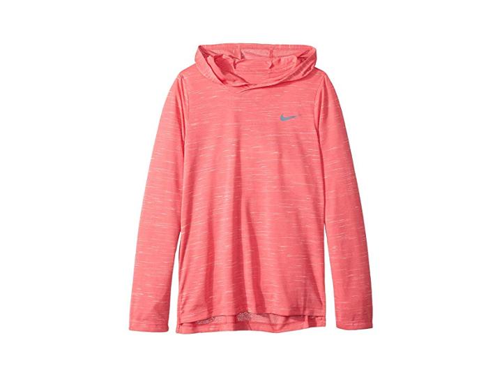 Nike Kids Dry Long Sleeve Training Pullover Hoodie (little Kids/big Kids) (pink Nebula/pink/ashen Slate) Girl's Clothing