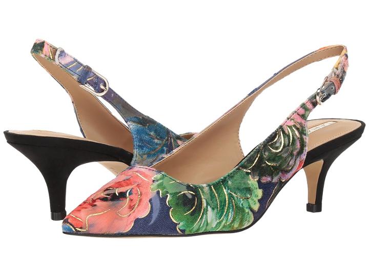 Tahari Saint (blue Multi Floral Fabric) Women's Shoes