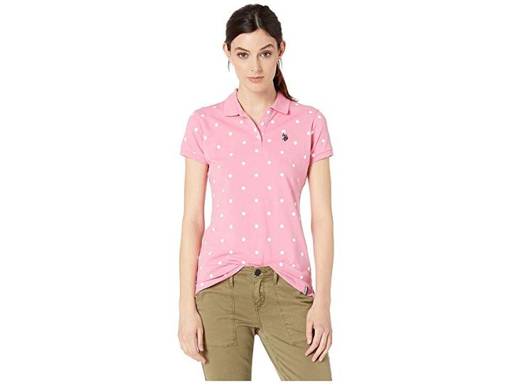 U.s. Polo Assn. Dot Polo Scallop Collar (morning Glory) Women's Clothing