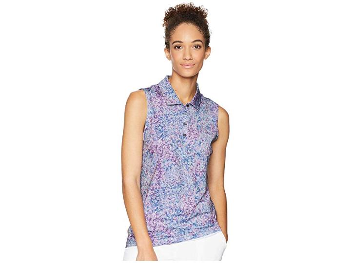 Puma Golf Floral Sleeveless Polo (majesty) Women's Sleeveless