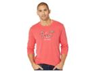 Life Is Good Jake Hammock Grill Crusher Long Sleeve T-shirt (heather Americana Red) Men's T Shirt