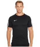 Nike Breathe Squad Short Sleeve Soccer Top (black/white/white) Men's Short Sleeve Pullover