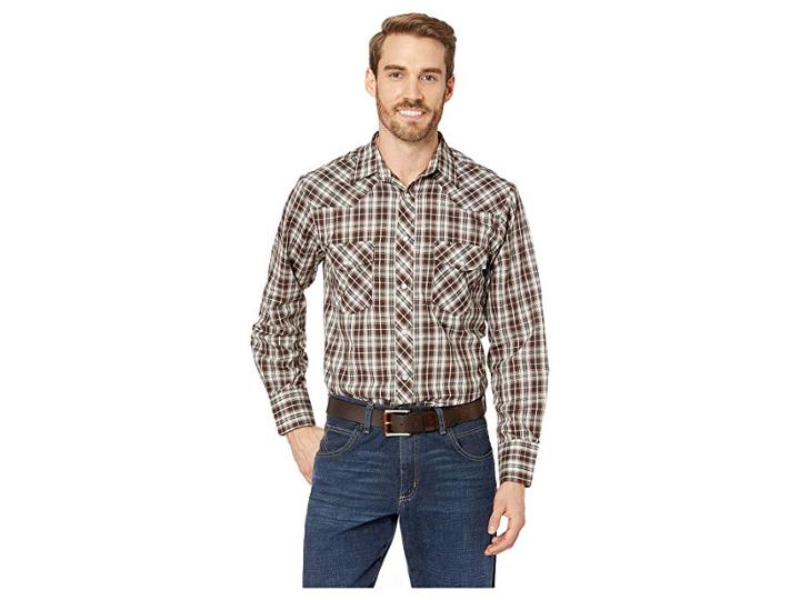 Roper 1961 Brown, Tan And Turquoise Plaid (brown) Men's Clothing