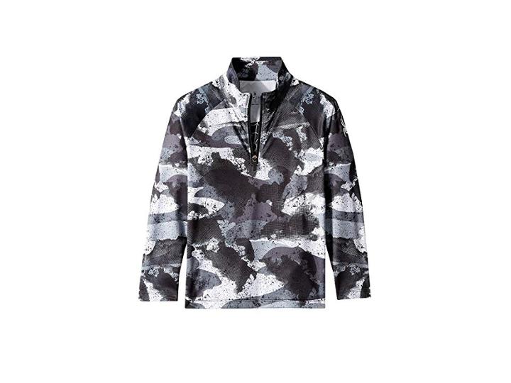 Spyder Kids Limitless Camo Zip T-neck (big Kids) (camo Distress Black/black) Boy's Long Sleeve Pullover