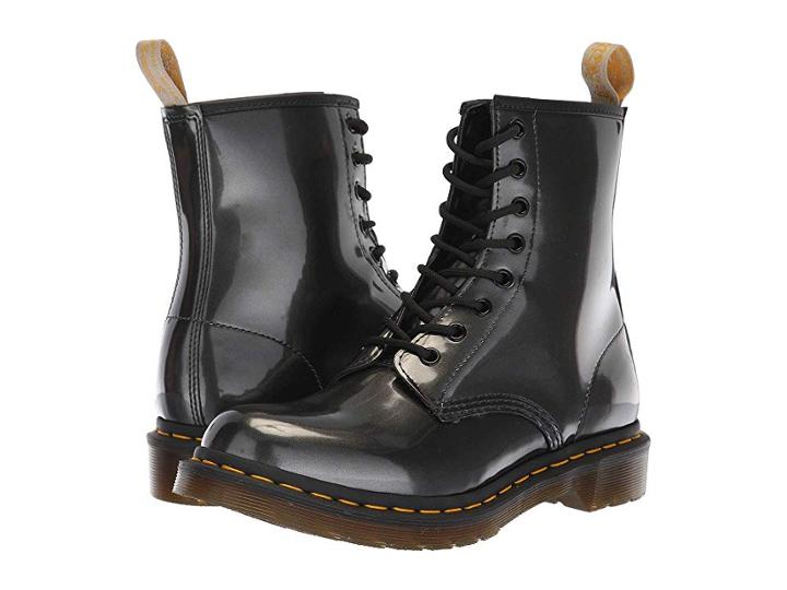 Dr. Martens 1460 Vegan Chrome Vegan (gunmetal Chrome Paint Metallic) Women's Boots
