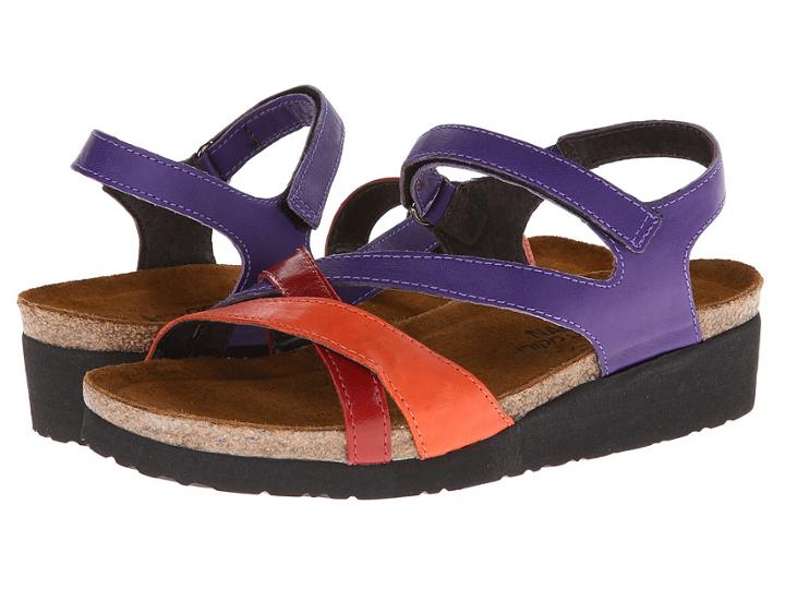 Naot Sophia (purple Leather/orange Leather/poppy Leather) Women's Sandals