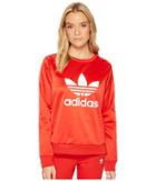 Adidas Originals Trefoil Crew Sweater (vivid Red) Women's Sweater