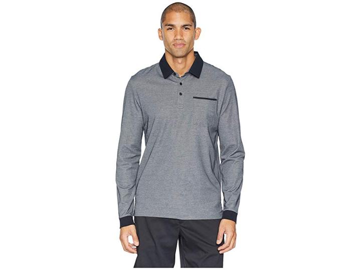 Travismathew Kay Long Polo (heather Castlerock) Men's Short Sleeve Knit