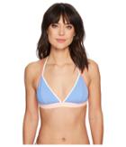 Vince Camuto Sun Block Solids Contrast Binding Reversible Bikini Top (lagoon) Women's Swimwear