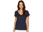 Dylan By True Grit Effortless Short Sleeve V-neck Tee (navy) Women's T Shirt