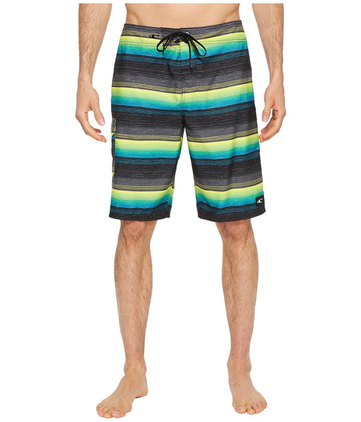 O'neill Santa Cruz Stripe Boardshorts (lime) Men's Swimwear