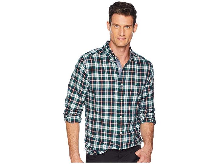 Nautica Long Sleeve Casual Brushed Twill Woven Shirt (tidal Green) Men's Long Sleeve Button Up