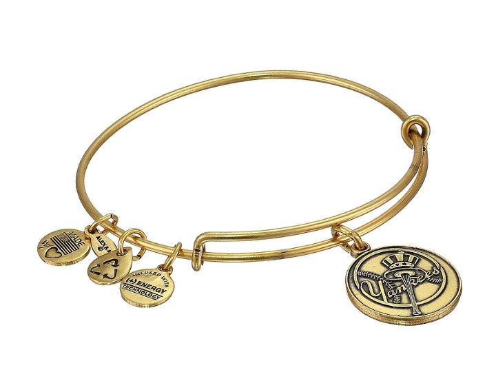 Alex And Ani Mlb(r) New York Yankeestm Charm Bangle (rafaelian Gold Finish/primary Logo) Bracelet