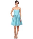Donna Morgan Madison Seamed Bodice Strapless Shantung (turquoise) Women's Dress